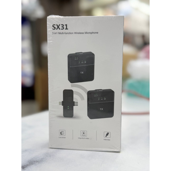 SX31 3-in-1 Wireless Microphone – Lavalier Mic for Vlogging, Interviews & Content Creation