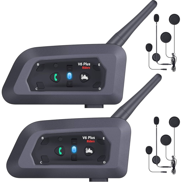 V6 Motorcycle Helmet Intercom – Bluetooth Wireless Rider Communication System