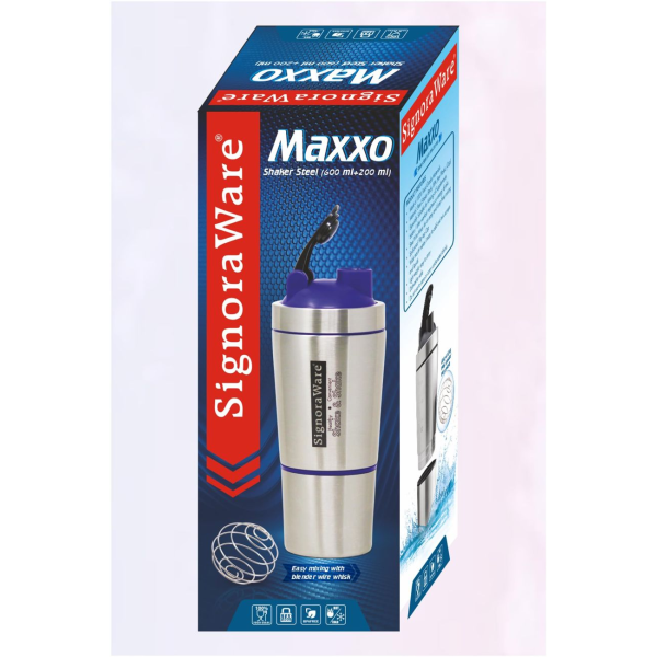 SignoraWare Maxxo Stainless Steel Protein Shaker Bottle – 800ml Capacity