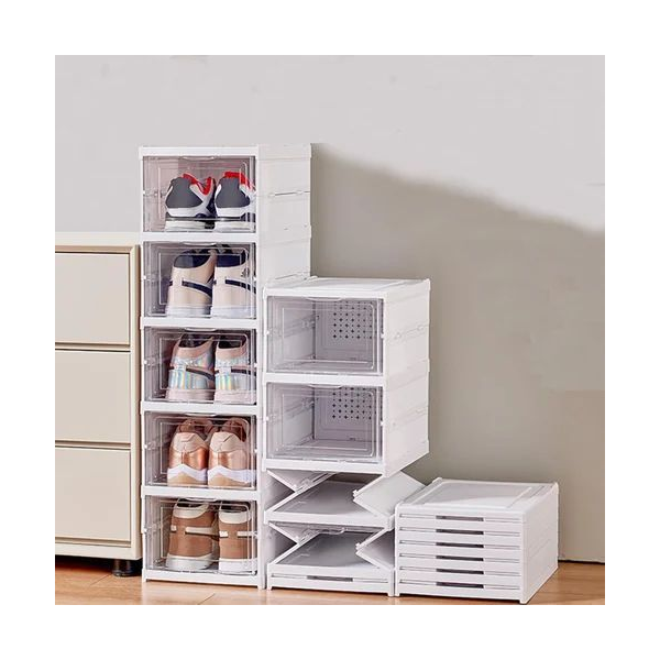 Multilayer Stackable Shoe Storage Box with Clear Door ( 6 layer ) 1 pcs 