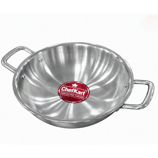 Chefkart 28cm Stainless Steel Deep Kadhai 