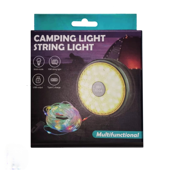 2‑in‑1 Portable LED Camping Lantern & Retractable String Light