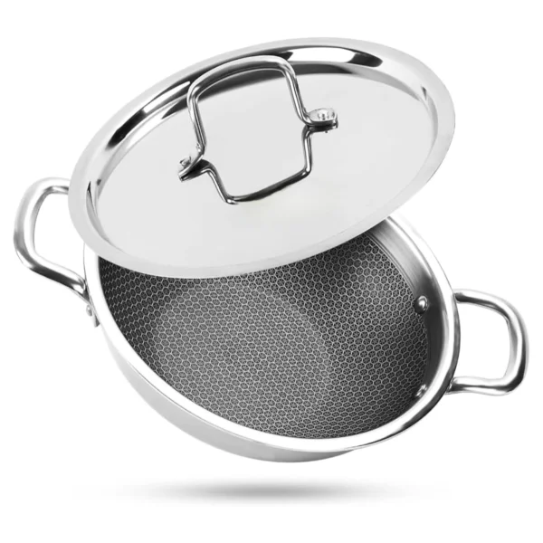 RG Stainless Steel Triply Honeycomb Deep Kadhai – 20 & 22 cm