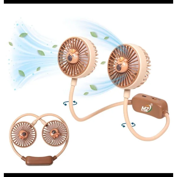Portable Hands‑Free Neck Fan – Mocha Brown
